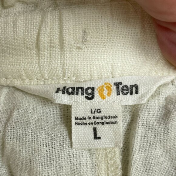 Hang Ten Womens Cream Linen Blend Shorts L 4" Inseam New a1566 - Picture 2 of 7